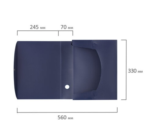 Короб архивный (330х245 мм), 70 мм, пластик, разборный, до 750 листов, синий, 0,7 мм, STAFF, 237274