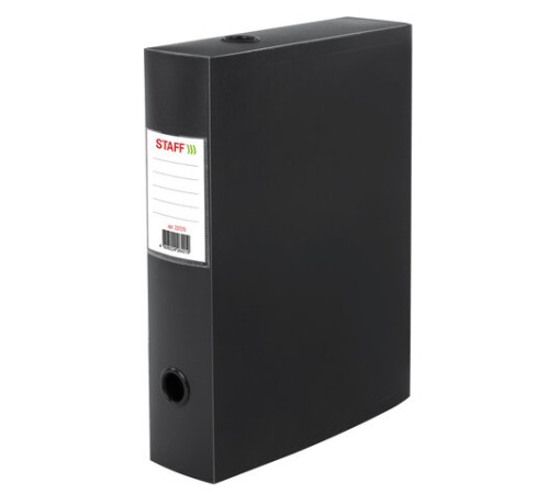 Короб архивный (330х245 мм), 70 мм, пластик, разборный, до 750 листов, черный, 0,7 мм, STAFF, 237275