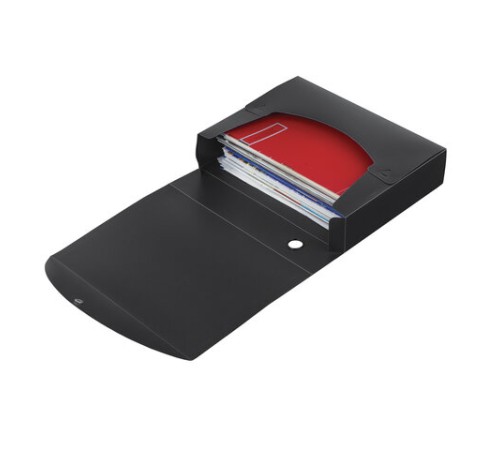 Короб архивный (330х245 мм), 70 мм, пластик, разборный, до 750 листов, черный, 0,7 мм, STAFF, 237275