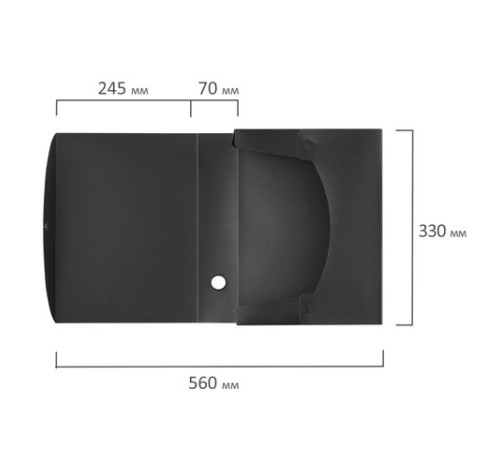 Короб архивный (330х245 мм), 70 мм, пластик, разборный, до 750 листов, черный, 0,7 мм, STAFF, 237275