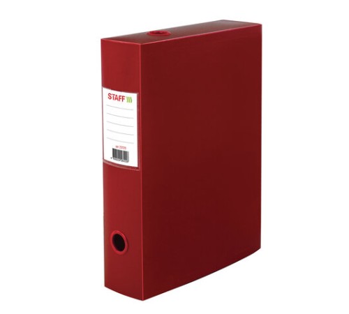 Короб архивный (330х245 мм), 70 мм, пластик, разборный, до 750 листов, красный, 0,7 мм, STAFF, 237276