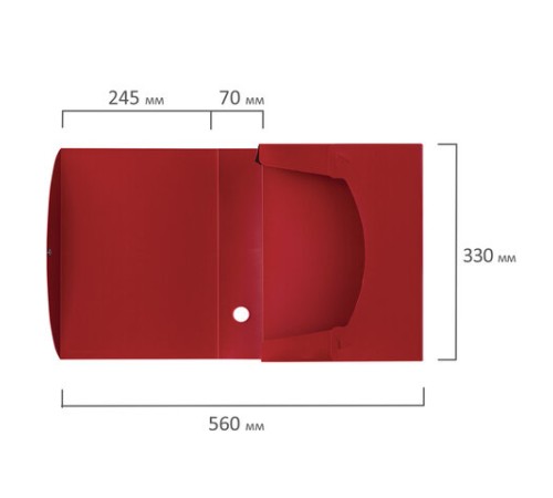Короб архивный (330х245 мм), 70 мм, пластик, разборный, до 750 листов, красный, 0,7 мм, STAFF, 237276