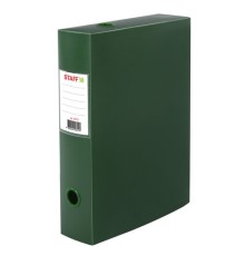 Короб архивный (330х245 мм), 70 мм, пластик, разборный, до 750 листов, зеленый, 0,7 мм, STAFF, 237277