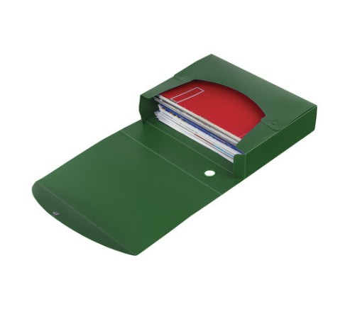 Короб архивный (330х245 мм), 70 мм, пластик, разборный, до 750 листов, зеленый, 0,7 мм, STAFF, 237277