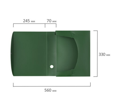 Короб архивный (330х245 мм), 70 мм, пластик, разборный, до 750 листов, зеленый, 0,7 мм, STAFF, 237277