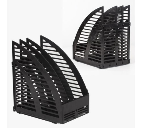 Лоток вертикальный для бумаг STAFF, 245х165х285 мм, 3 отделения, сетчатый, сборный, черный, 237293