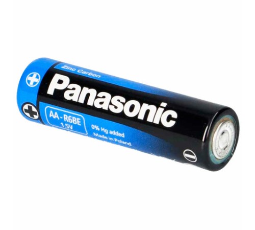 Батарейки КОМПЛЕКТ 4 шт., PANASONIC AA R6 (316), солевые, пальчиковые, в пленке, 1,5 В