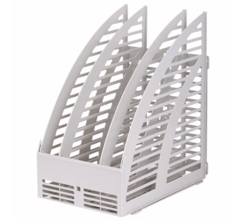 Лоток вертикальный для бумаг STAFF, 245х165х285 мм, 3 отделения, сетчатый, сборный, серый, 237294