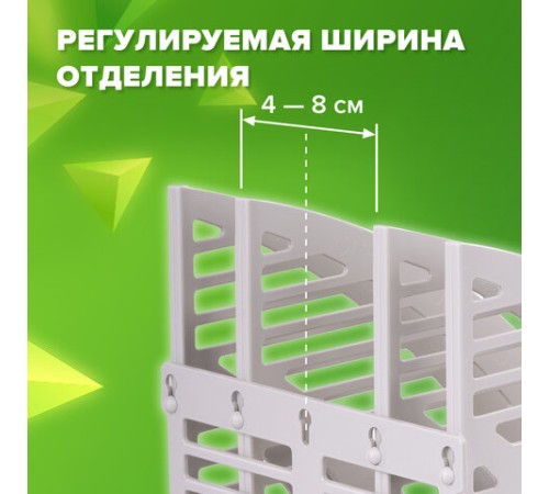 Лоток вертикальный для бумаг STAFF, 245х165х285 мм, 3 отделения, сетчатый, сборный, серый, 237294