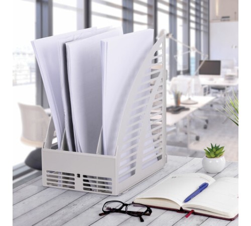 Лоток вертикальный для бумаг STAFF, 245х165х285 мм, 3 отделения, сетчатый, сборный, серый, 237294