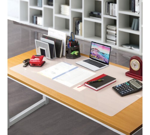 Коврик-подкладка настольный 600х1200 мм, прозрачный матовый, 1,2 мм, BRAUBERG, 237375