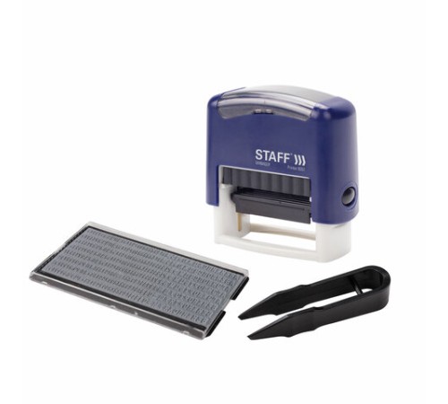 Штамп самонаборный 3-строчный STAFF, оттиск 38х14 мм, 