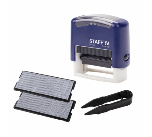 Штамп самонаборный 4-строчный STAFF, оттиск 48х18 мм, 