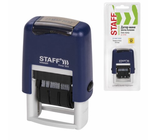 Датер-мини STAFF, месяц буквами, оттиск 22х4 мм, 