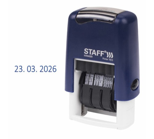Датер-мини STAFF, месяц цифрами, оттиск 22х4 мм, 