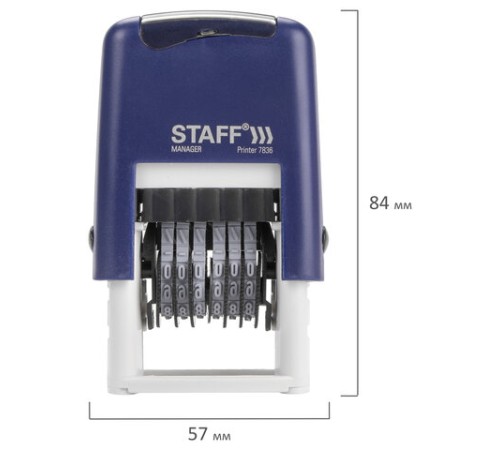 Нумератор 6-разрядный STAFF, оттиск 22х4 мм, 