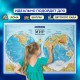 Карта мира физическая "Полушария" 101х69 см, 1:37М, интерактивная, в тубусе, BRAUBERG, 112376