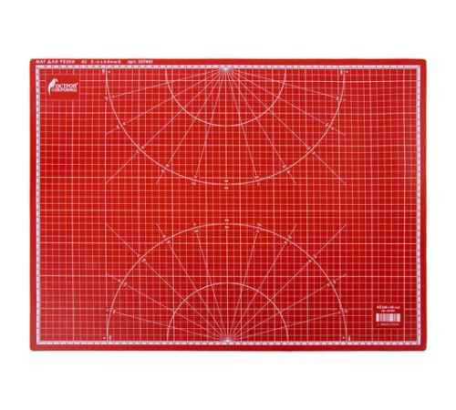 Коврик (мат) для резки ОСТРОВ СОКРОВИЩ, 5-ти слойный, А2 (600х450 мм), двусторонний, толщина 3 мм, 237443