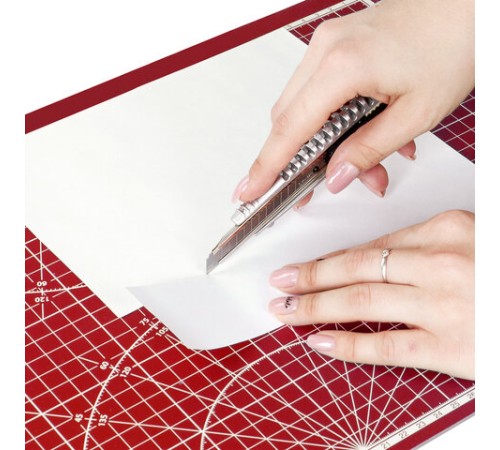 Коврик (мат) для резки ОСТРОВ СОКРОВИЩ, 5-ти слойный, А2 (600х450 мм), двусторонний, толщина 3 мм, 237443