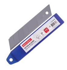 Лезвия для ножей ширина 25 мм BRAUBERG, КОМПЛЕКТ 10 шт., в пластиковом пенале, 237449