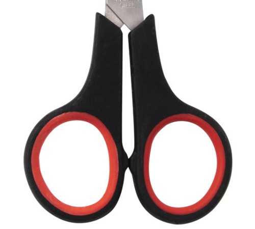 Ножницы STAFF EVERYDAY, 150 мм, бюджет, резиновые вставки, черно-красные, ПВХ чехол, 237497.