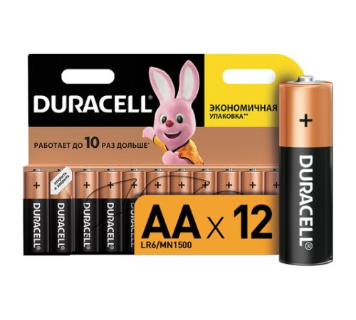 Батарейки КОМПЛЕКТ 12 шт., DURACELL Basic ОРИГИНАЛ, AA (LR6, 15А), алкалиновые, пальчиковые Батарейки КОМПЛЕКТ 12 шт., DURACELL Basic ОРИГИНАЛ, AA (LR6, 15А), алкалиновые, пальчиковые