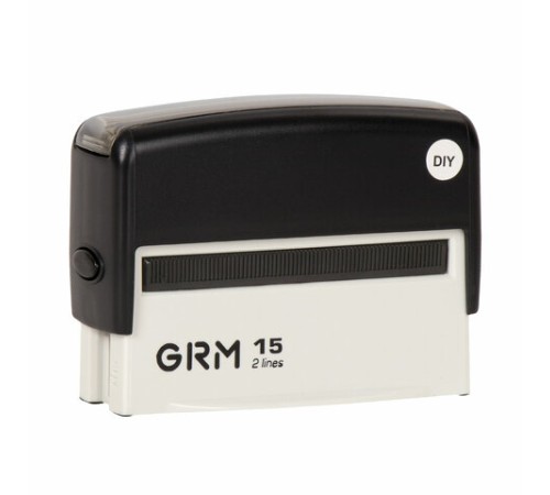 Штамп самонаборный 2-строчный, оттиск 69х10 мм, синий без рамки, GRM 15, КАССА В КОМПЛЕКТЕ, 116000090