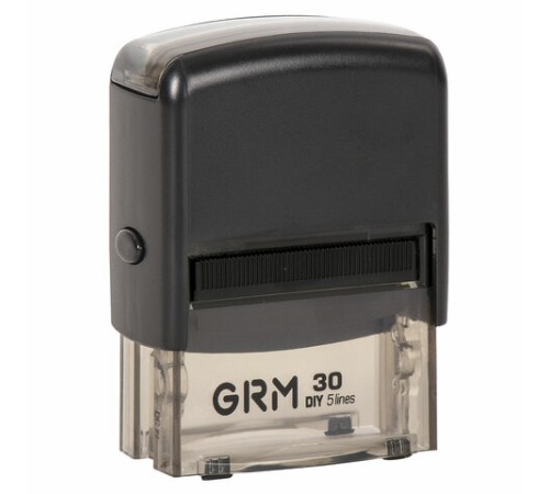 Штамп самонаборный 5-строчный, оттиск 47х18 мм, синий без рамки, GRM 30, КАССА В КОМПЛЕКТЕ, 116000030