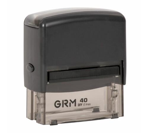 Штамп самонаборный 6-строчный, оттиск 59х23 мм, синий без рамки, GRM 40, КАССА В КОМПЛЕКТЕ, 116000045