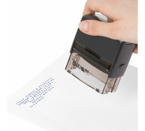 Штамп самонаборный 6-строчный, оттиск 59х23 мм, синий без рамки, GRM 40, КАССА В КОМПЛЕКТЕ, 116000045