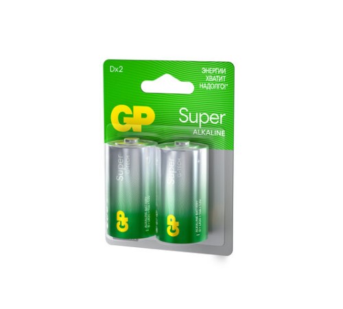 Батарейки КОМПЛЕКТ 2 шт., GP Super G-Tech, D (LR20, 13А), алкалиновые, блистер, 13A-2CR2 Батарейки КОМПЛЕКТ 2 шт., GP Super G-Tech, D (LR20, 13А), алкалиновые, блистер, 13A-2CR2