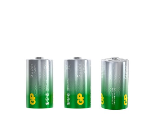 Батарейки КОМПЛЕКТ 2 шт., GP Super G-Tech, D (LR20, 13А), алкалиновые, блистер, 13A-2CR2 Батарейки КОМПЛЕКТ 2 шт., GP Super G-Tech, D (LR20, 13А), алкалиновые, блистер, 13A-2CR2