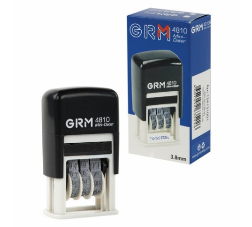 Датер-мини месяц цифрами, оттиск 20х3,8 мм синий, GRM 4810 BANK, 124131001