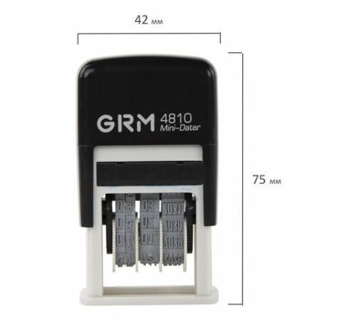 Датер-мини месяц цифрами, оттиск 20х3,8 мм синий, GRM 4810 BANK, 124131001