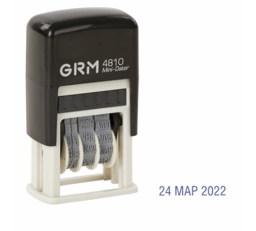 Датер-мини месяц буквами, оттиск 20х3,8 мм синий, GRM 4810, 124131000