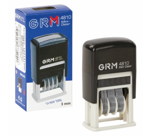 Датер-мини месяц буквами, оттиск 20х3,8 мм синий, GRM 4810, 124131000
