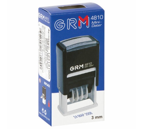 Датер-мини месяц буквами, оттиск 20х3,8 мм синий, GRM 4810, 124131000