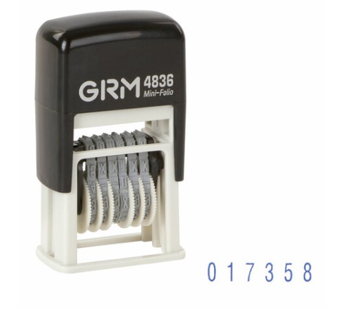 Нумератор 6-разрядный, оттиск 15х3 мм синий, GRM 4836, 124141018