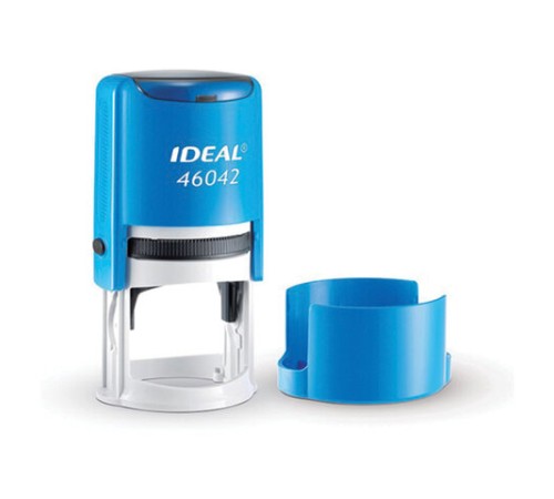 Оснастка для печатей, оттиск D=42 мм, синий, TRODAT IDEAL 46042, корпус синий, крышка, подушка, 125310