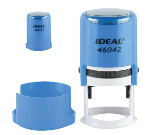 Оснастка для печатей, оттиск D=42 мм, синий, TRODAT IDEAL 46042, корпус синий, крышка, подушка, 125310
