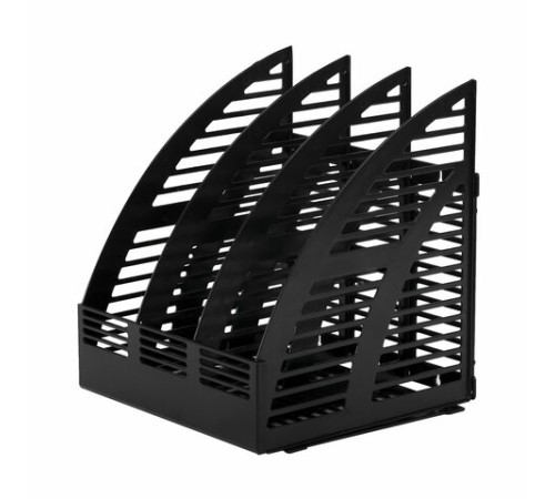 Лоток вертикальный для бумаг STAFF Basic, 245х240х285 мм, 3 отделения, сетчатый сборный, 237945