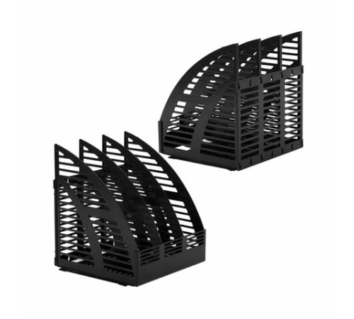 Лоток вертикальный для бумаг STAFF Basic, 245х240х285 мм, 3 отделения, сетчатый сборный, 237945