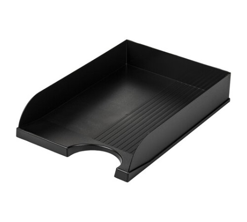 Лоток горизонтальный для бумаг BRAUBERG Standard, 350х253х65 мм, черный, 237947