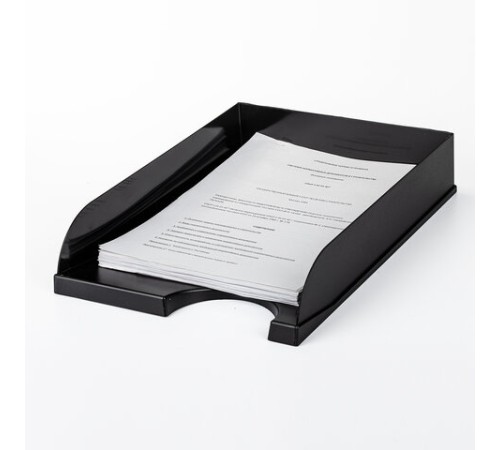 Лоток горизонтальный для бумаг BRAUBERG Standard, 350х253х65 мм, черный, 237947