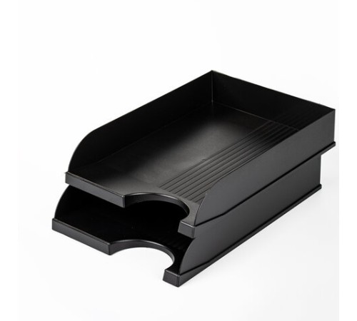 Лоток горизонтальный для бумаг BRAUBERG Standard, 350х253х65 мм, черный, 237947