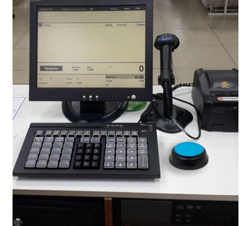 Губка для кассира, диаметр 81 мм, круглая, ассорти, STAFF, 237951