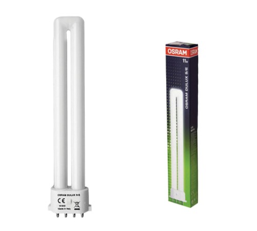 Лампа люминесцентная OSRAM DULUX S/E 11W/21-840, 11 Вт, U-образная, холодный белый свет, цоколь 2G7 Лампа люминесцентная OSRAM DULUX S/E 11W/21-840, 11 Вт, U-образная, холодный белый свет, цоколь 2G7