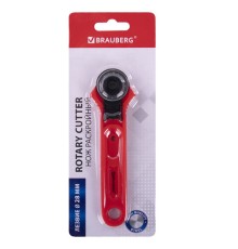 Нож раскройный роликовый 28 мм BRAUBERG, круглое лезвие, 238090
