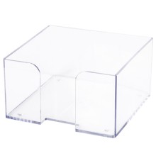 Подставка для бумажного блока BRAUBERG CLASSIC пластиковая, 90х90х50 мм, прозрачная, 238091