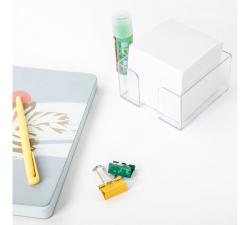 Подставка для бумажного блока BRAUBERG CLASSIC пластиковая, 90х90х50 мм, прозрачная, 238091